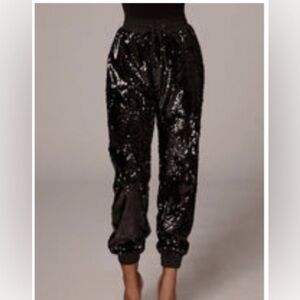 JLUXLABEL Black Sequin Joggers
